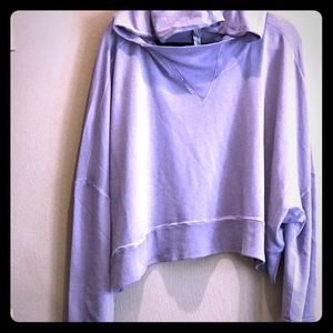 Free People purple cropped sweatshirt